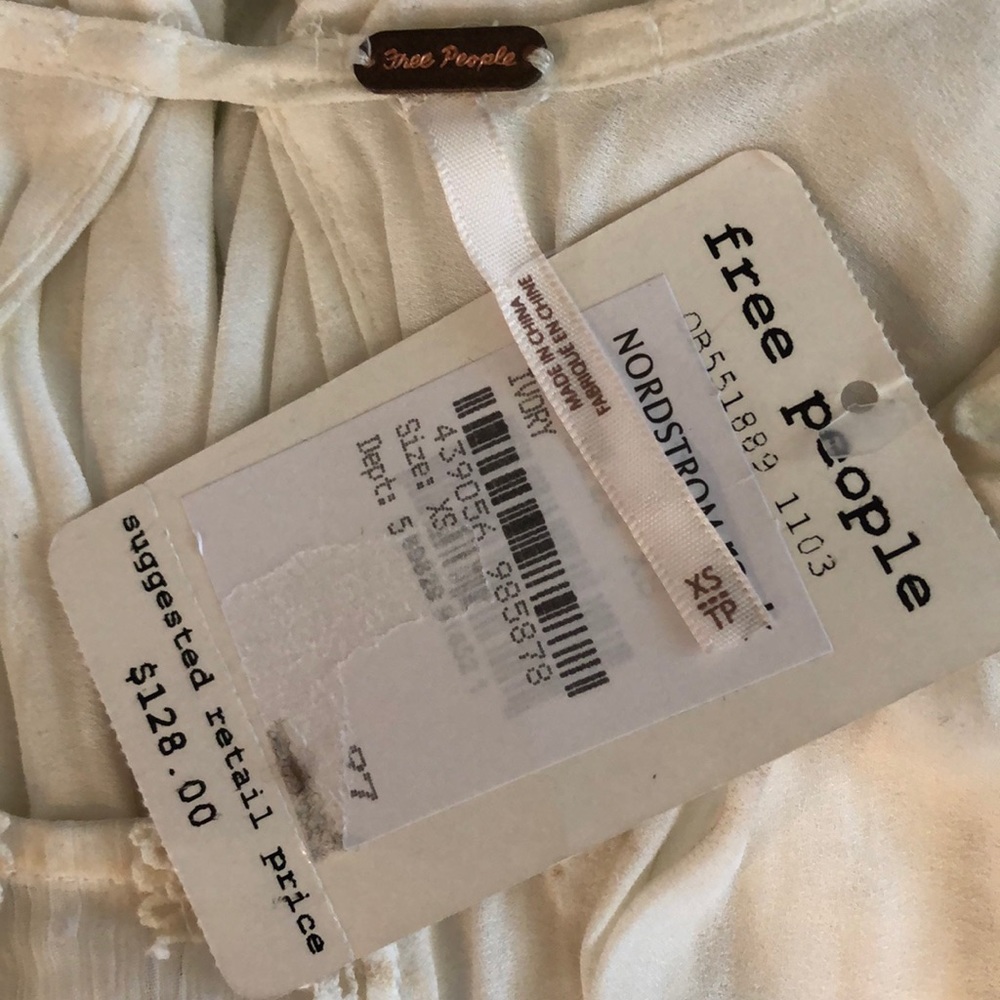NWT Free People Romantic Ivory Top XS - Picture 6 of 8